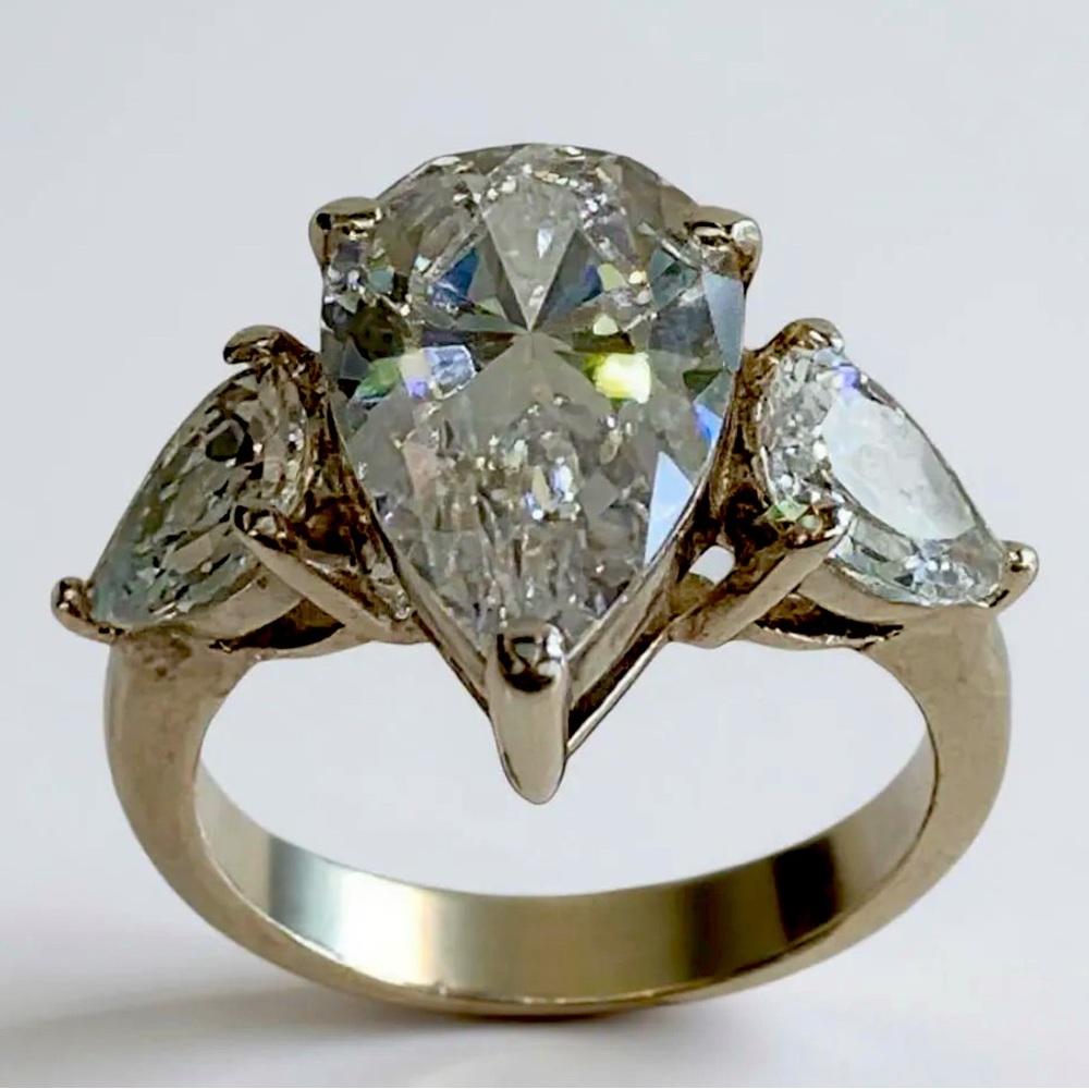Berricle Sterling Silver 3 Stone Statement Ring - Picture 2 of 6